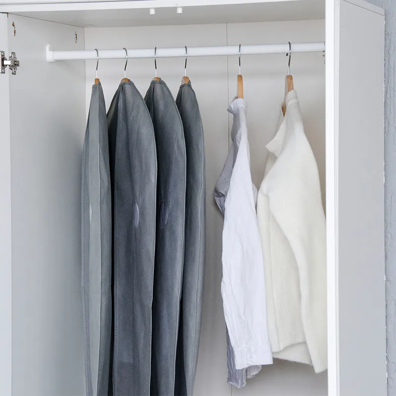 Coat Dress Jacket MISSLO Cotton Shoulder Covers for Clothes Hanging Breathable Garment Bag Clothing Dust Protector Closet Storage with 2 Gusset for Suit Shirt Set of 12