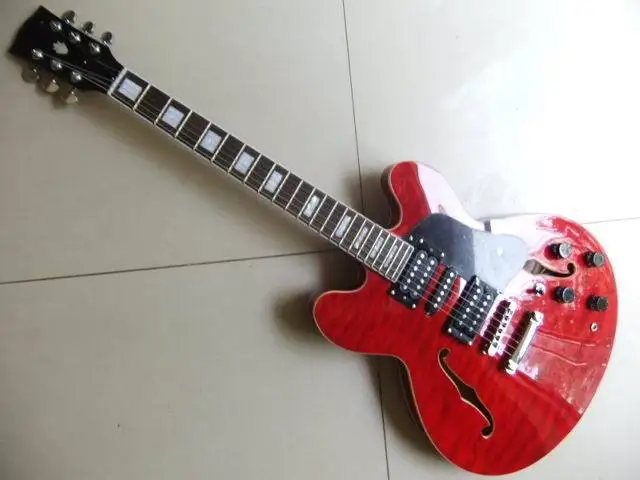 

Wholesale es 335 345 semi hollow electric guitar cherry red burst 513 pickups top quality 110810