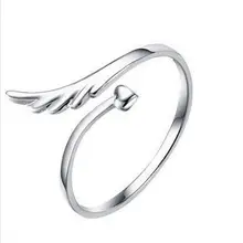 1 шт. женское милое посеребренное соединение с крыльями ангела, открывающее кольцо, новые узорные вечерние сувениры HX0411