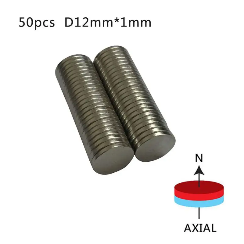 N50 10-100 шт 12 мм х 1 мм сильные круглые магниты неодимовый магнит редкоземельный магнит - Цвет: 50PCS
