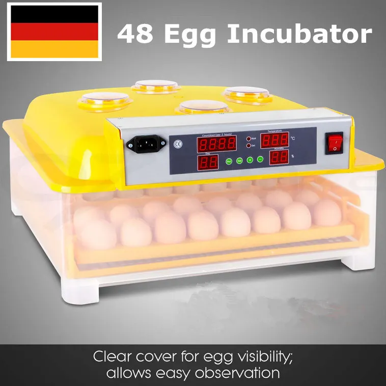 Chicken egg incubator  automatic 48 eggs Poultry Incubator Brooder Digital Temperature Hatchery Egg Incubator