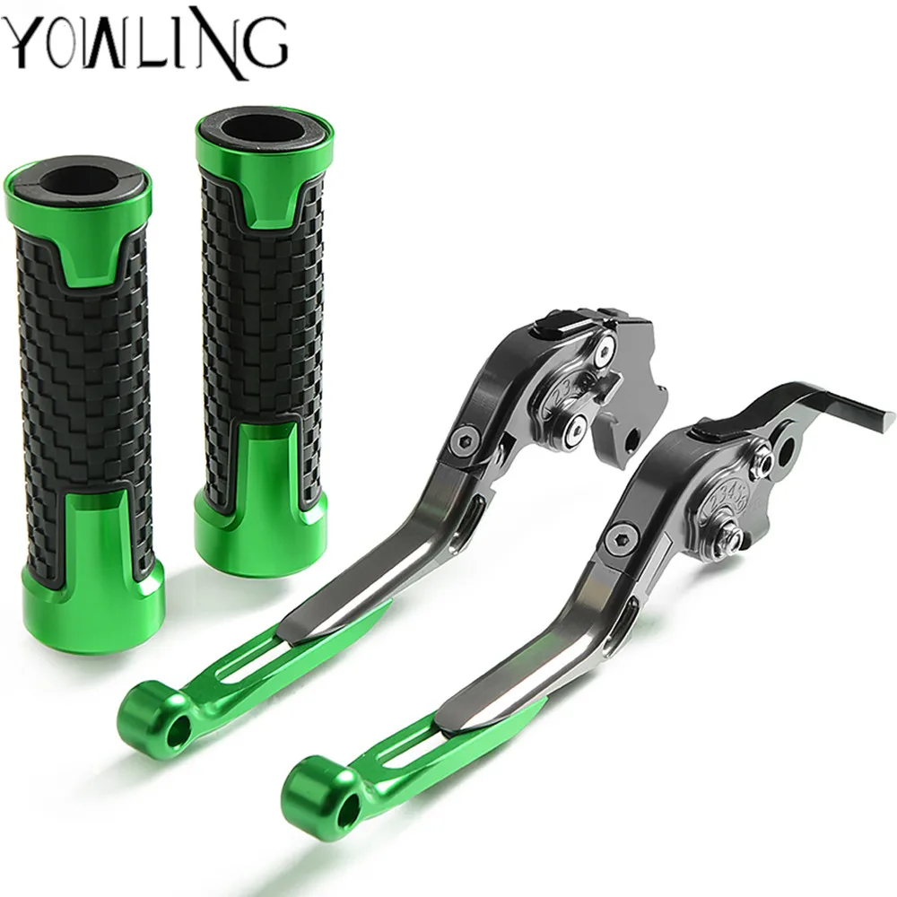 

7/8" 22mm Motorcycle Hand Grips Handle CNC Rubber Bar Gel Grip+Brake Clutch Lever for Kawasaki Z750 (not Z750S model) 2007-2012