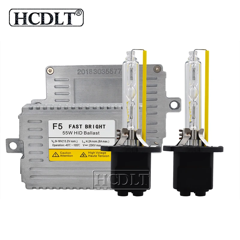 HCDLT Premium 55W Xenon HID Conversion Kit DLT F5 Slim Digital Ballast 5500K Bulb H1 H3 H7 H11 HB3 HB4 D2H H7R HID Xenon Lamp (2)