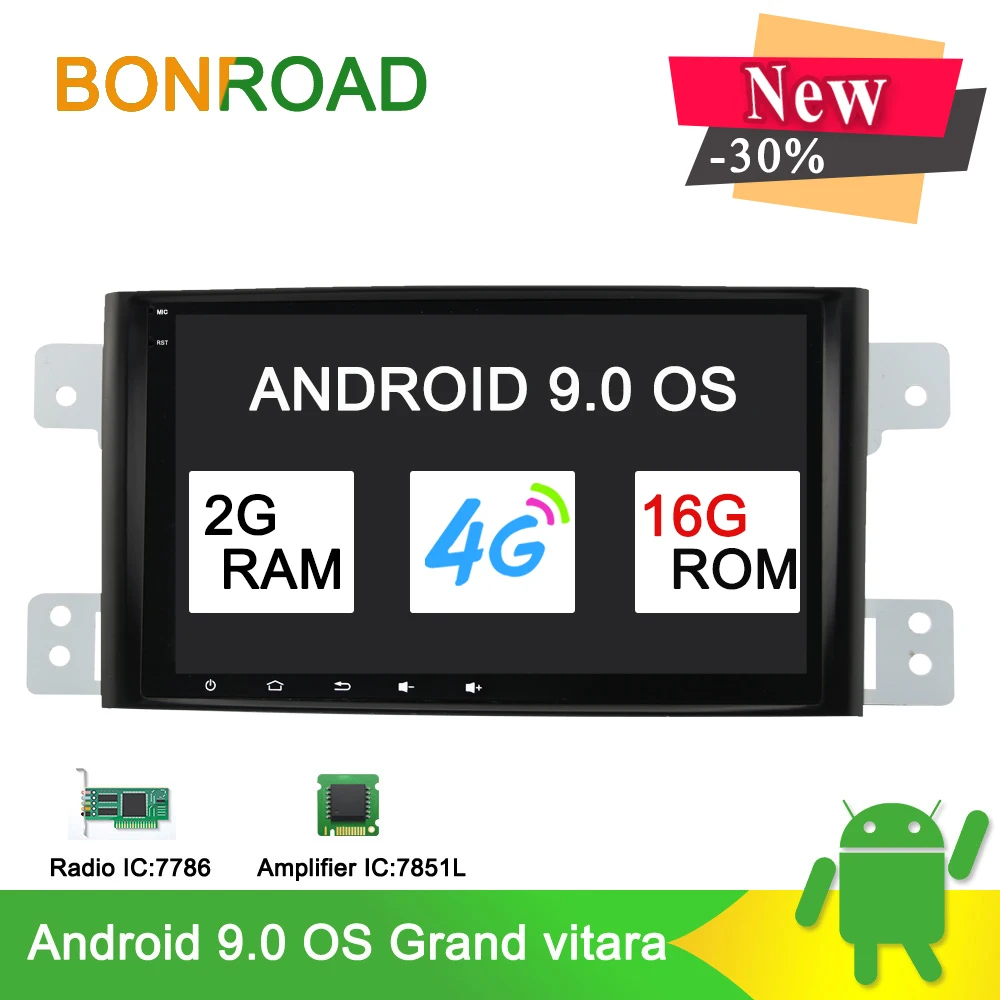 Perfect Bonroad Android 9.0 Car multimedia player stereo receiver For Suzuki grand vitara 2007-2011 radio gps navigation car audio video 0 Perfect Bonroad Android 9.0 Car multimedia player stereo receiver For Suzuki grand vitara 2007-2011 radio gps navigation car audio video 0