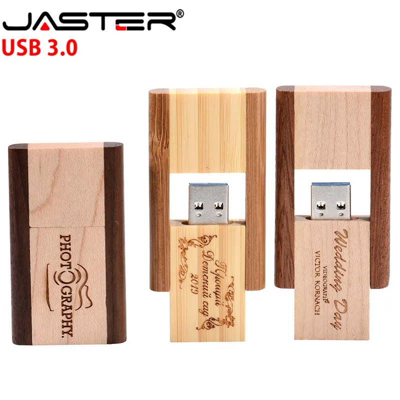 

JASTER High Speed Wooden LOGO 32gb 16gb 8gb USB 3.0 Flash Drive Memory Stick Packing pendrive 64gb