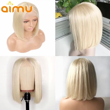 

Short Bob 613 Blonde 13x4 Lace Front Human Hair Wigs Brazilian Remy Hair Pixie Cut Wig Straight Hair HD Lace Front Wig For Women