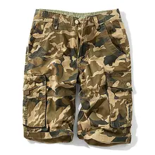 Популярные летние хлопковые камуфляжные Короткие штаны Для мужчин Повседневное Модные Военные мужские шорты Карго мужские бермуды Пляжные шорты
