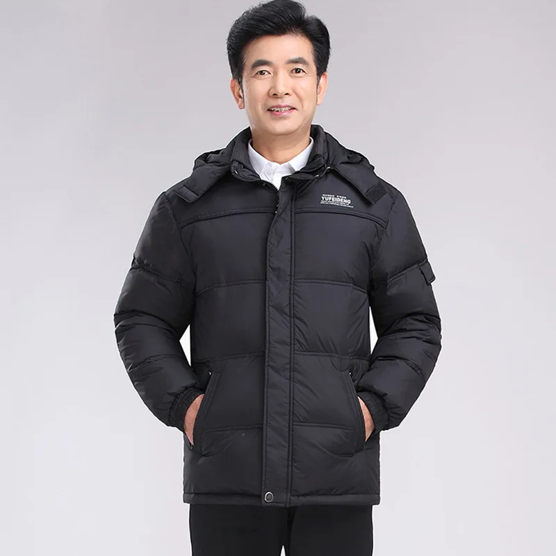 

HRM Spring and winter in elderly men down jacket thick warm coat jacket loose fitted Dad