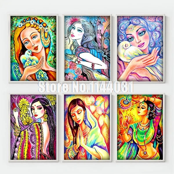 

5d Diy Diamond Painting Cross Stitch Belly Dance Indian Woman Diamond Embroidery Crystal Full Diamond Mosaic Pictures Needlework