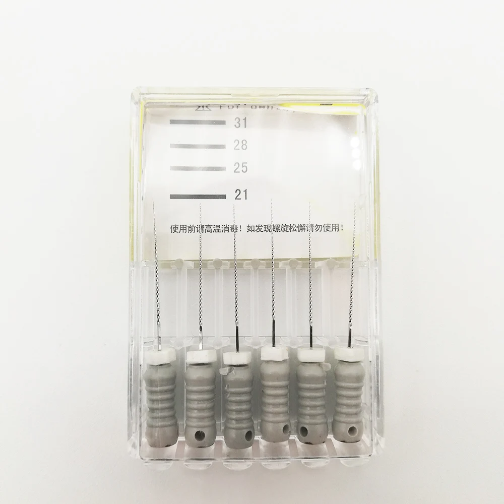 6 шт. 8#-21 мм стоматологические ПроТейпер файлы корневого канала Стоматологические Инструменты Стоматологические материалы ручное использование нержавеющая сталь H файлы