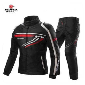 

2017 New SCOYCO motocross motorbike ride jacket pants moto racing suits wrestling motorcycle clothes trousers P027 jackets JK37