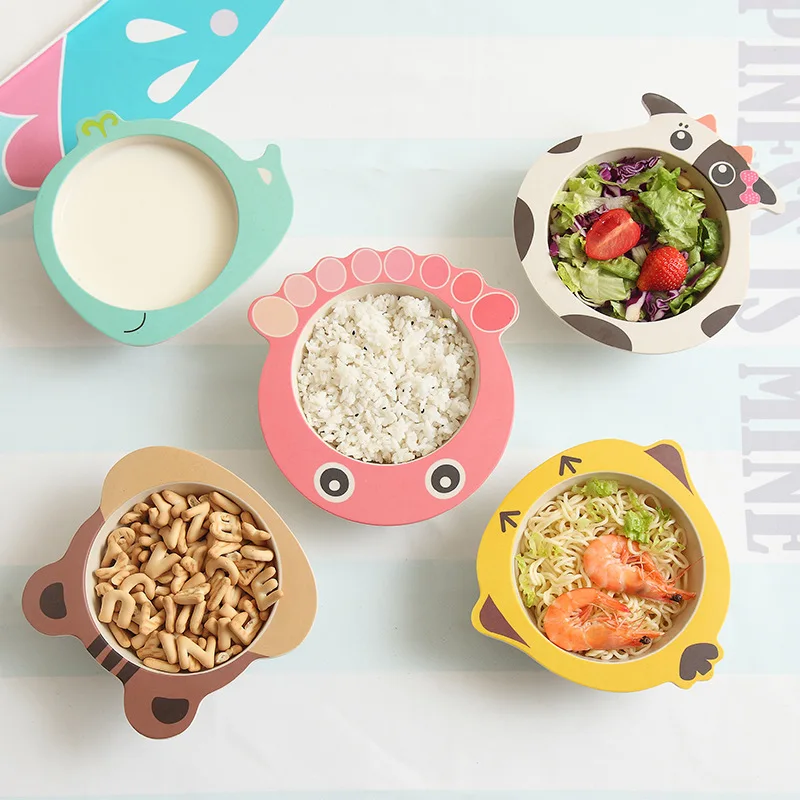 Solid Feeding Baby Food Bowl ECO Bamboo Tableware Non-slip Dinnerware for Feeding Baby Dishes Cartoon Children Kids Bamboo Plate Solid Feeding Baby Food Bowl ECO Bamboo Tableware Non-slip Dinnerware for Feeding Baby Dishes Cartoon Children Kids Bamboo Plate
