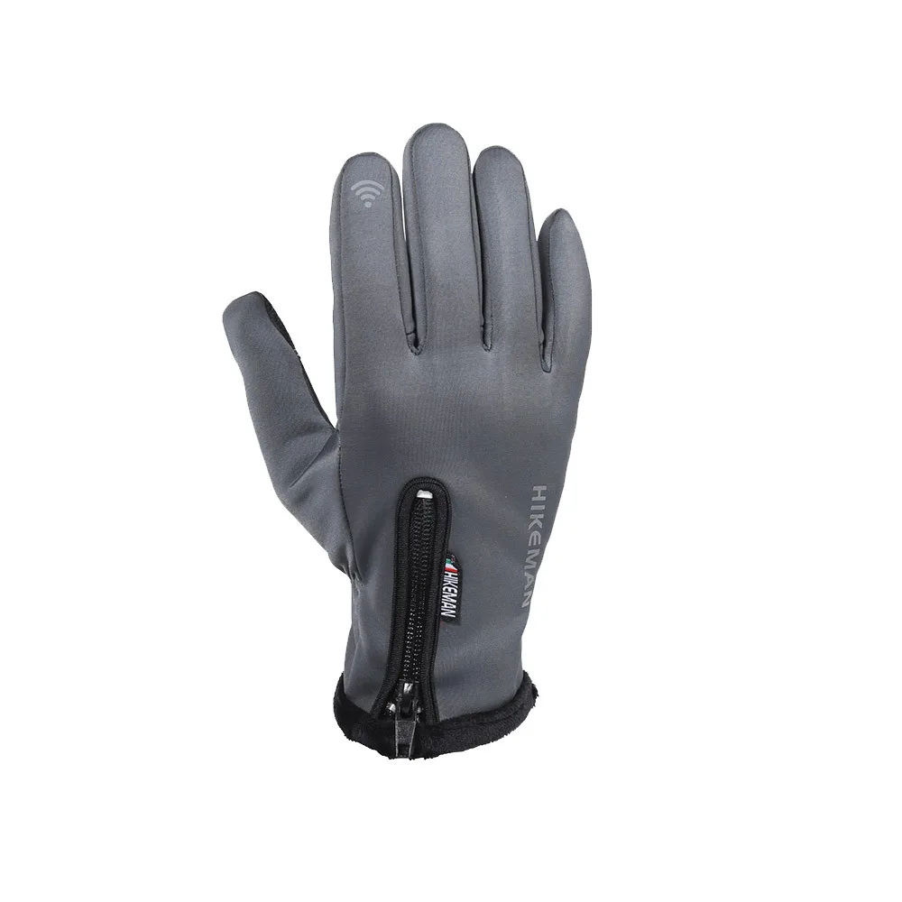 HIKEMAN термальные лыжные перчатки Зимние флисовые водонепроницаемые перчатки для сноуборда зимние мотоциклетные лыжные перчатки спортивная одежда Audlt перчатки#30 - Цвет: Серый