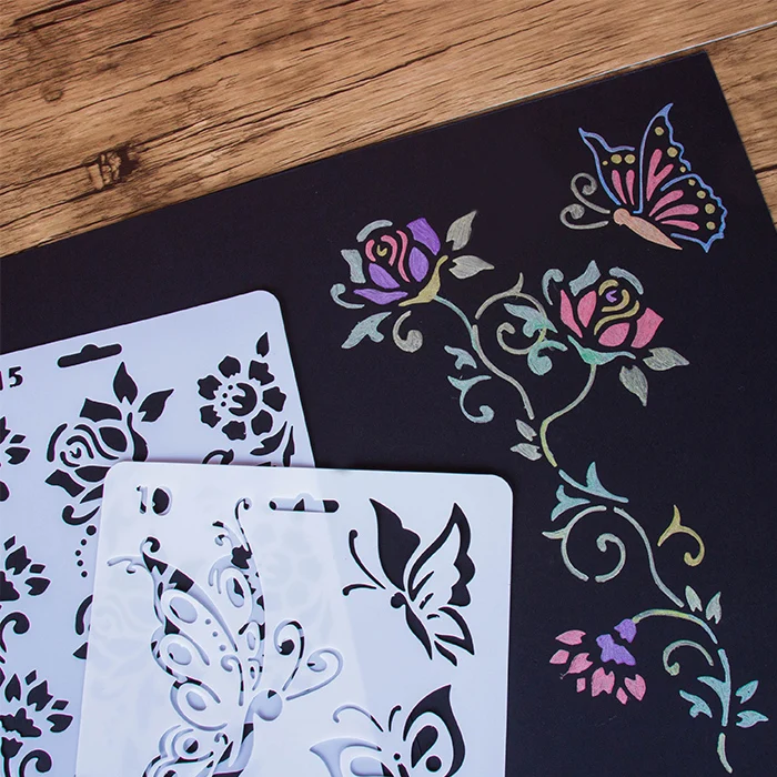 Drawing Pattern Shapes Kids Decor Props Painting Tools Stencils For DIY Album Accessories