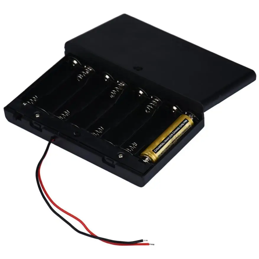 8 x AA Battery Holder Connector Storage Case Box ON/OFF Switch With
