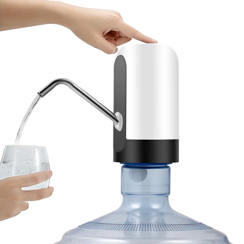 DMWD портативный автоматический Электрический водяной насос диспенсер USB Перезаряжаемый фонтан питьевой бутылки переключатель - Цвет: White USB 5V