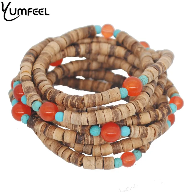 

Yumfeel New Vintage Bohemian Layered Bracelet Women Gifts Natural Stone Jewelry Gifts