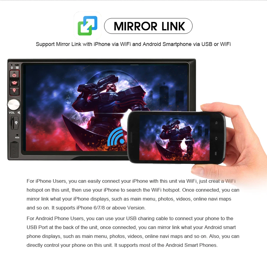 Best 7" HD Double Din Android 8.0 Autoradio Car Stereo GPS Satnav WiFi 4G TPMS DAB+ DVR DTV-IN OBD2 Radio BT USB SD Bluetooth SatNav 3