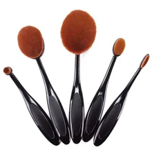 2017 5pcs Makeup Brushes Toothbrush Oval Brush Professional Foundation Powder Kit Oval Makeup Brush Set