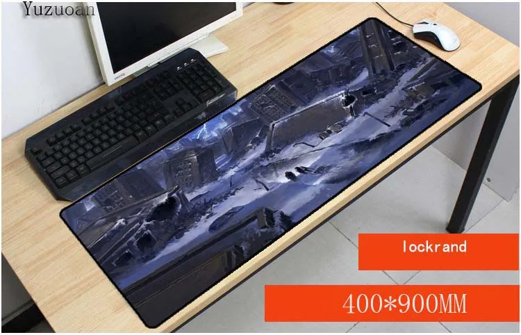  Yuzuoan Landscape Style Gaming Game keyboard Mouse Mats Large Lock Edge Pad For CSGO DOTA 2 Boys Gi