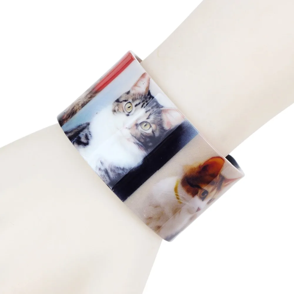 Bonsny пластиковые кошачьи браслеты с котенком модные индийские массивные