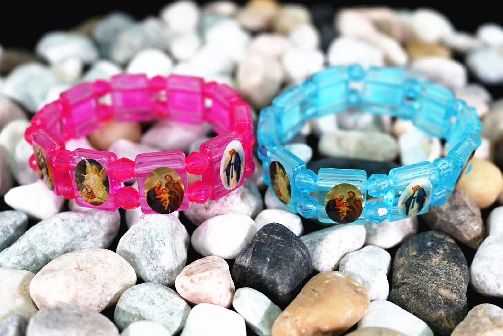 48 Pieces Religious Jesus Children Wearing Plastic Multicolored Bracelets. gift for kids, jewelry bracelet orb 5