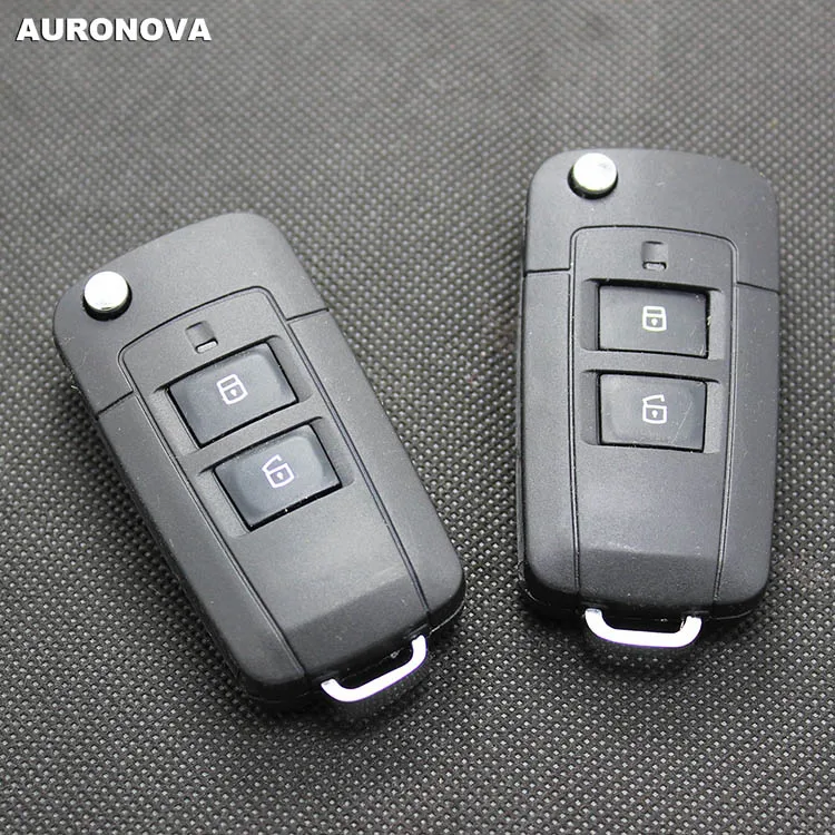 AURONOVA New Upgrade Folding Key Shell for Hyundai Santafe 3 Buttons Remote Car Key Case With Uncut Blade