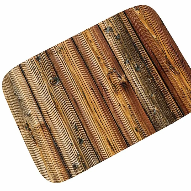 Wood Grain Retro Doormat for Entrance Door Carpet Kitchen Mat Bathroom Floor Mat Hallway Rugs and Carpets for Living Room Tapete