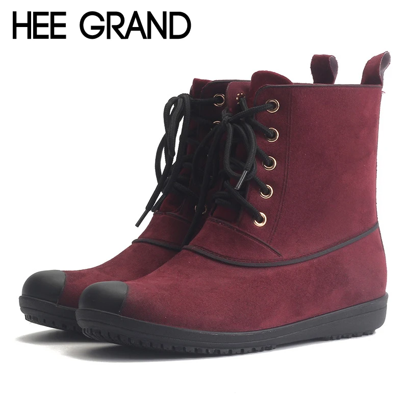 HEE GRAND/непромокаемые сапоги из нубука женские нескользящие ботильоны на