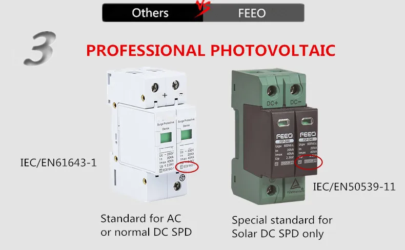 FEEO SPD DC 3P 1000V 20KA~ 40KA солнечное защитное устройство для защиты от перенапряжения TUV& CE сертификат