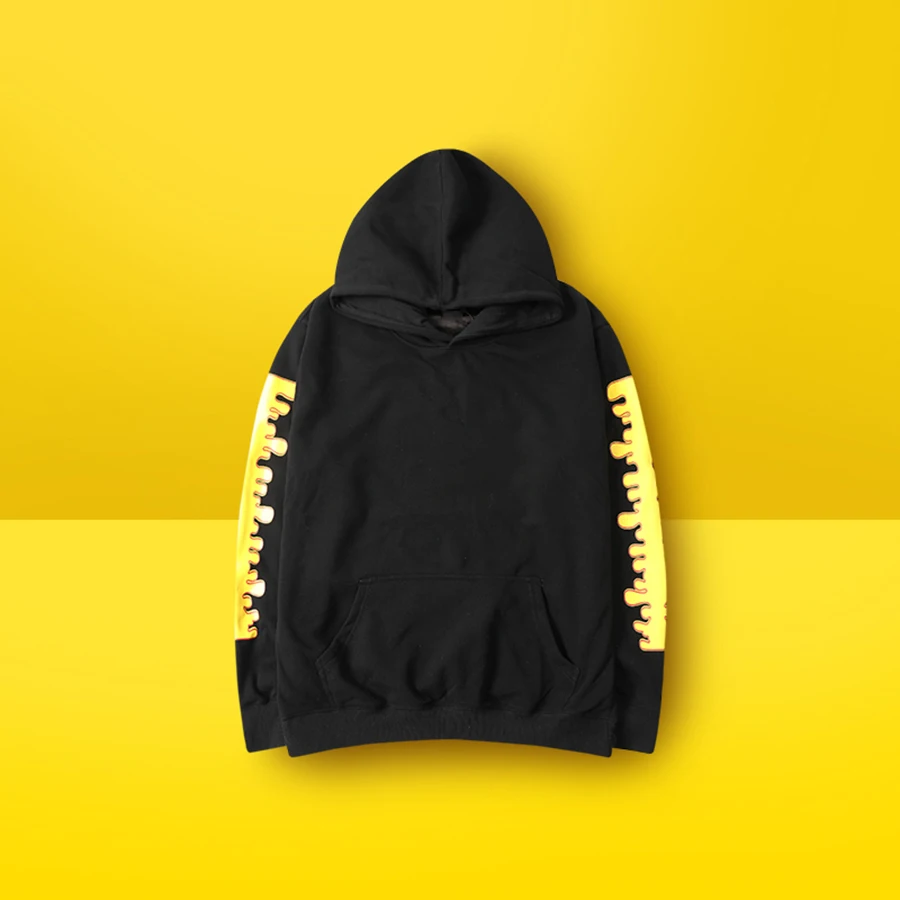 Oversize хип хоп Толстовки Для мужчин хлопок Повседневное длинные толстовки с