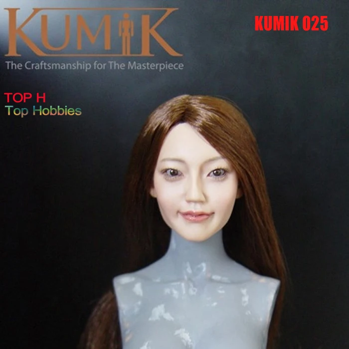 

1/6 Head Sculpt KUMIK KM025 Female Figure Doll Girl Head Fit 12 Inch Phicen HT TTL Toys Action Figure Gift Collection