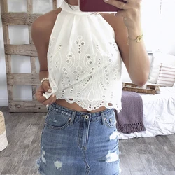 White Embroidery Women Off Shoulder Tops And Blouse Summer Crop Female Lace Up Hollow Out Polka Dot Shirt White Embroidery Women Off Shoulder Tops And Blouse Summer Crop Female Lace Up Hollow Out Polka Dot Shirt