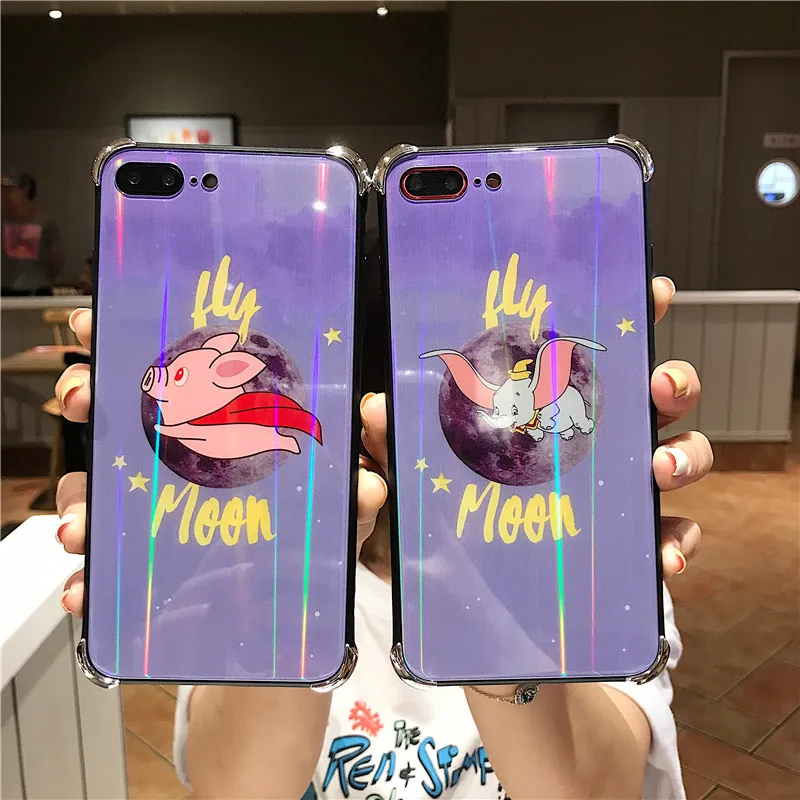 

Lovely cartoon anime Dumbo Elephant phone case For iphone Xs MAX XR X 6 6s 7 8 plus Blu-ray Silicone back cover Fundas