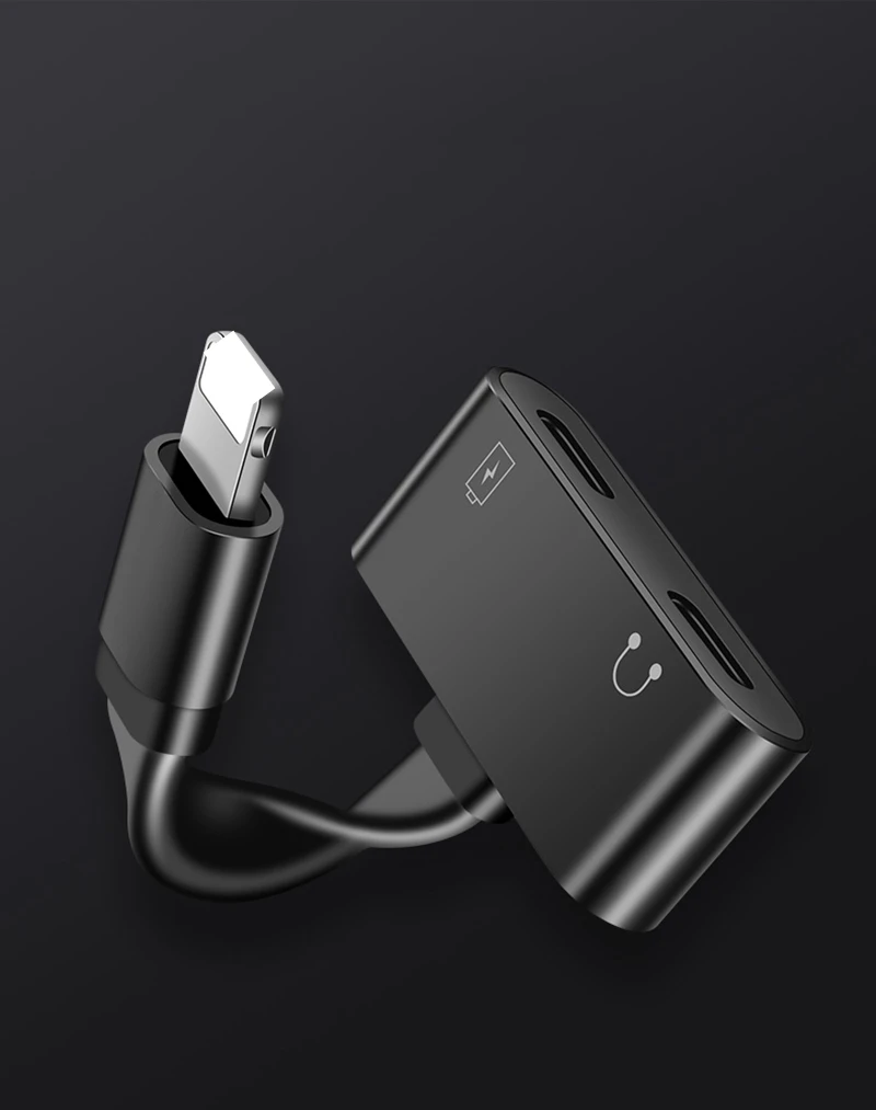 KINGMAS 3 в 1 для двойного освещения аудио конвертер разветвитель наушников Aux OTG кабель адаптер для iPhone X 7 8 плюс зарядный адаптер