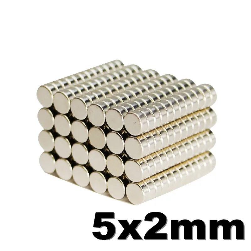 

50PCS 5x2 Strong Neodymium Magnet Permanent N35 NdFeB Super Powerful Small Round Magnetic Fridge Magnets Disc 5mm x 2mm
