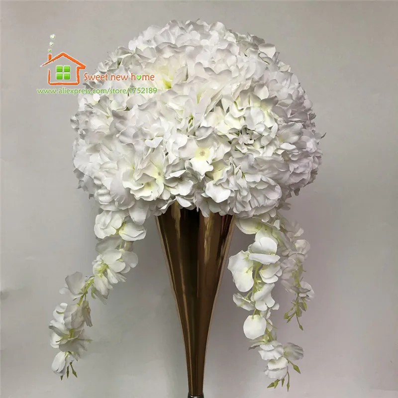 

3D DIY Artificial Flowers Wall And Flower Balls Wedding White/Ivory Road Lead Flower Runner.