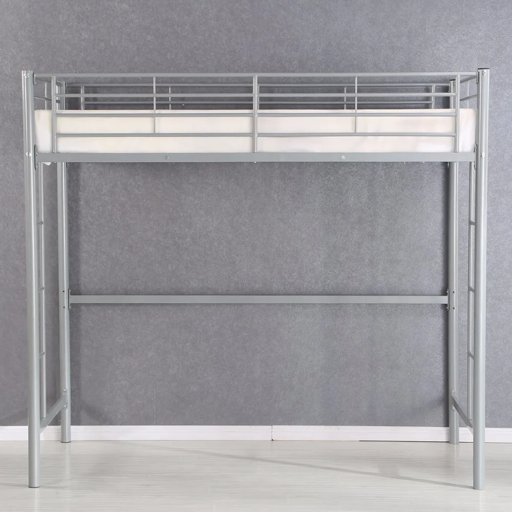 Giantx Twin Loft Bed Metal Bunk Ladder Beds Boys Girls Teens Kids Bedroom Dorm Bedroom Furniture HW56062