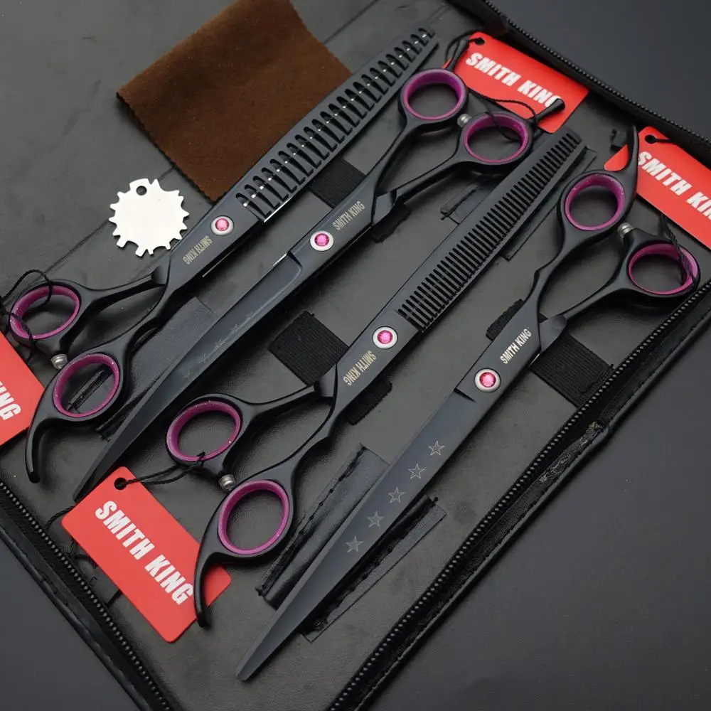 Tijeras profesionales de aseo para mascotas, tijeras rectas, finas y curvadas de 8 pulgadas - Imagen 2