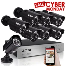 ZOSI 8-КАНАЛЬНЫЙ ВИДЕОРЕГИСТРАТОР 720 P HDMI Системы ВИДЕОНАБЛЮДЕНИЯ Видеорегистратор 8 ШТ. 1200TVL Главная Безопасность Водонепроницаемый Ночного Видения Камеры Видеонаблюдения комплекты