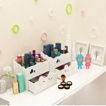 

Multilayer Desktop Cosmetics/Jewelry Necklace Earrings Bracelet Wooden Mini Storage Box Finishing Storage Bins Rack Household