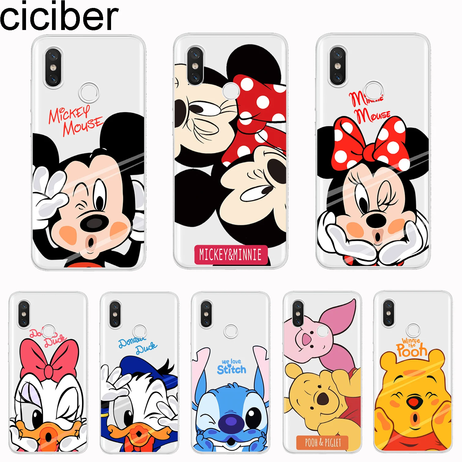 

ciciber Cover For Xiaomi MIX MAX 3 2 1 S Pro Phone Cases For Xiaomi MI A2 A1 9 8 6 5 X 5C 5S Pro Mickey Stitch Capa