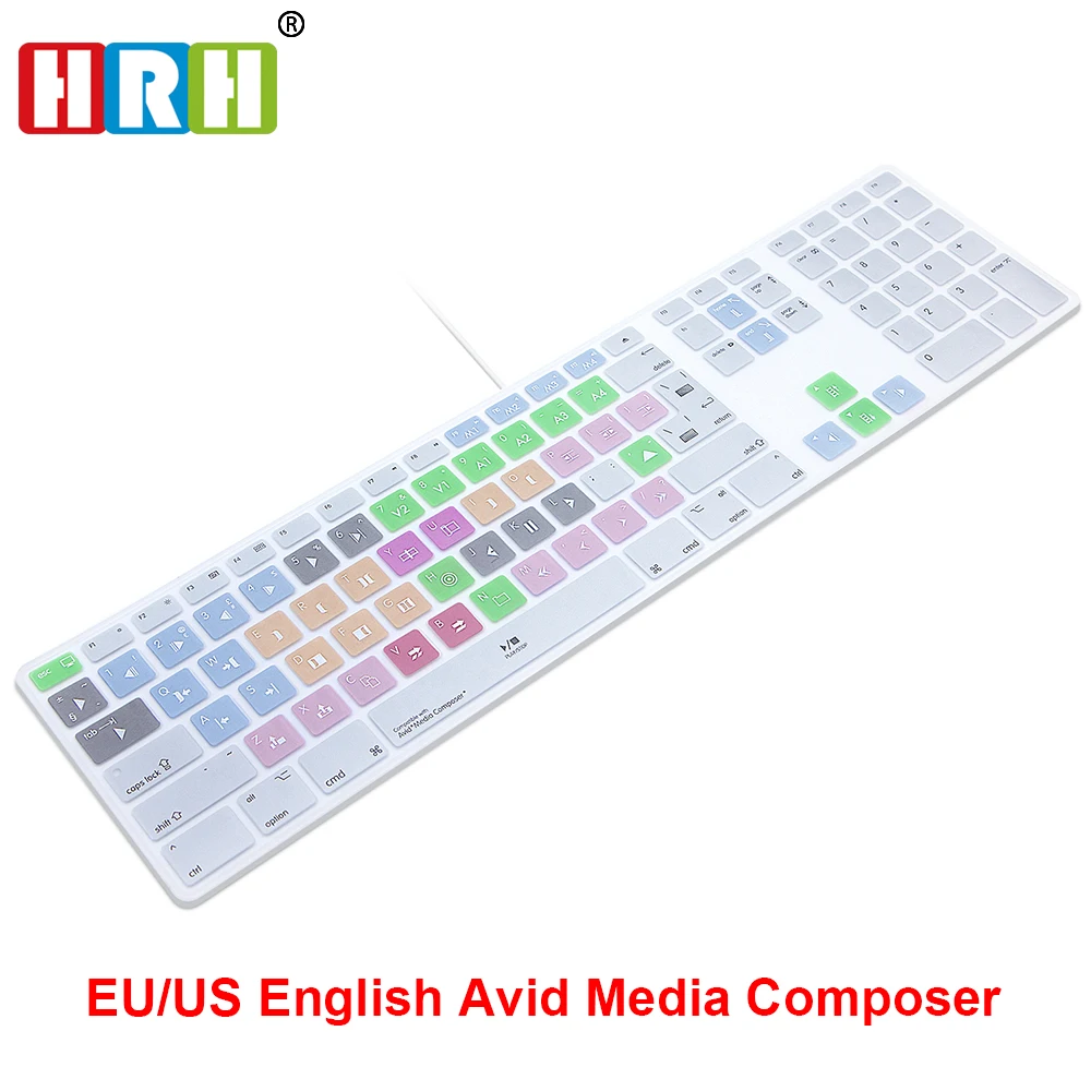 КРЗ Avid Media Composer клавиш клавиатура кожного покрова для Apple клавиатура с цифровой Проводная клавиатура USB Для iMac G6 Настольный ПК проводной