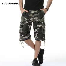 Новинка, мужские брюки карго, летние, короткие, военные, камуфляжные, большие размеры, хлопок, легкие, Карго, мужские брюки