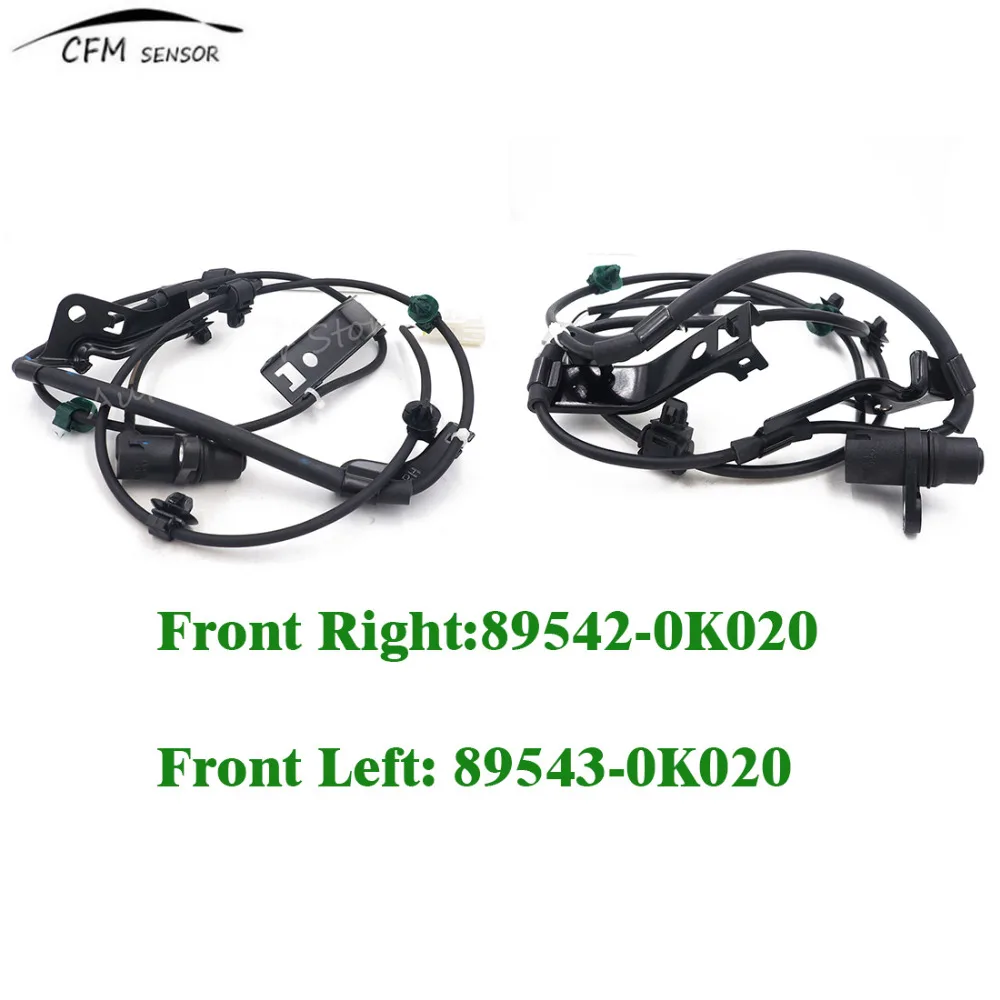 

1Pair Car styling ABS Wheel Speed Sensor Front Right & Left 89542-0K020 89543-0K020 For Toyota Hilux Vigo