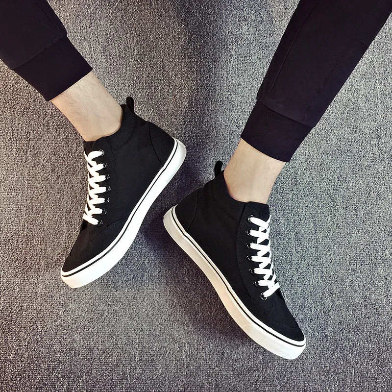 High Top White Black Canvas Shoes Skull Punk Men's Flats New 2018 Fashion Men Fashion Sneakers Lace Up Breathable Casual Shoes High Top White Black Canvas Shoes Skull Punk Men's Flats New 2018 Fashion Men Fashion Sneakers Lace Up Breathable Casual Shoes