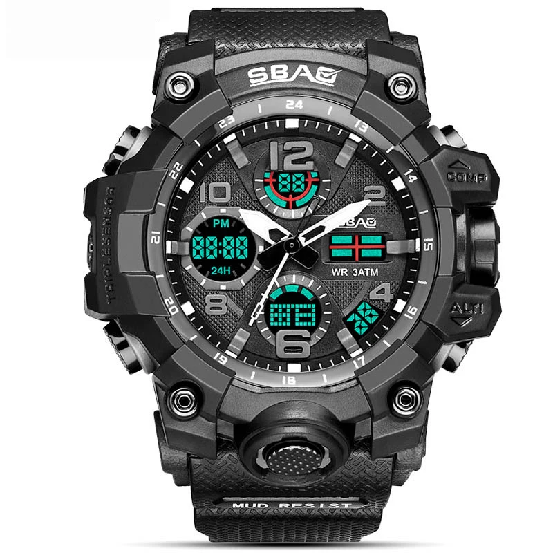 

Watch Men Military Sport Digital Watches 50m Waterproof Wristwatches LED Quartz Clock Relogio masculino S Shock Drop Shipping