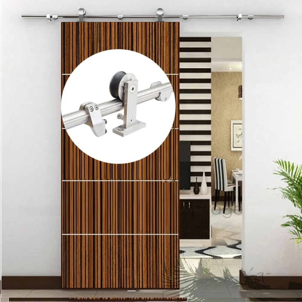 

6.6 FT SS 304 barn wood sliding door hardware