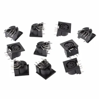 

10 Pcs/Set PCB Panel Mount Female Connector DIN5 DIN 5-Pin Jack DS-5-01 Connectors