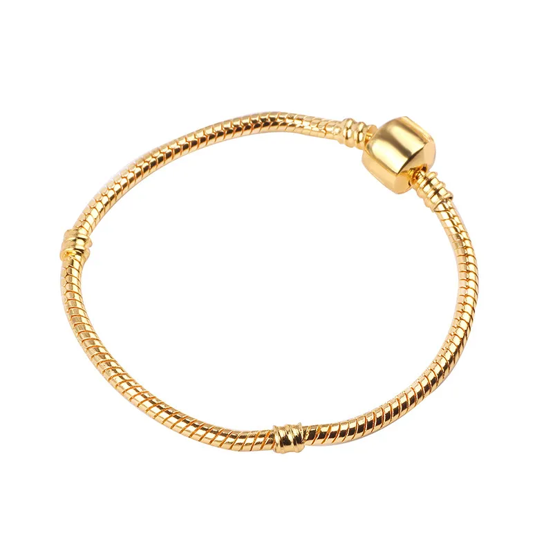

dodocharms 2019 Hot Sale 18-20cm Gold Color & Silver Snake Chain Charm Bead Fit Women Original Bracelet Jewelry Gift